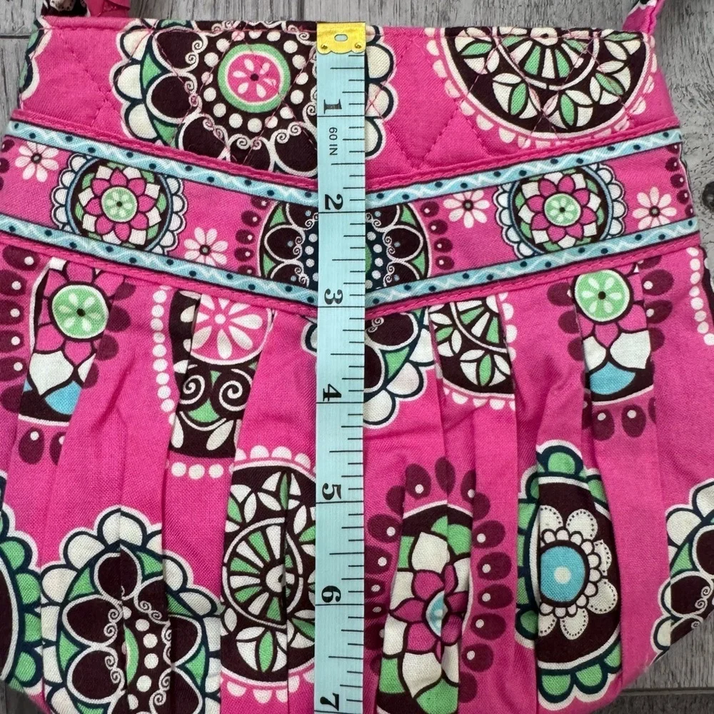 VERA BRADLEY Mini Cartera Pretty in Pink Pleated Shoulder Bag Purse Small